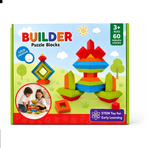 Конструктор дитячий Builder Puzzle Blocks, 60 деталей FF-960