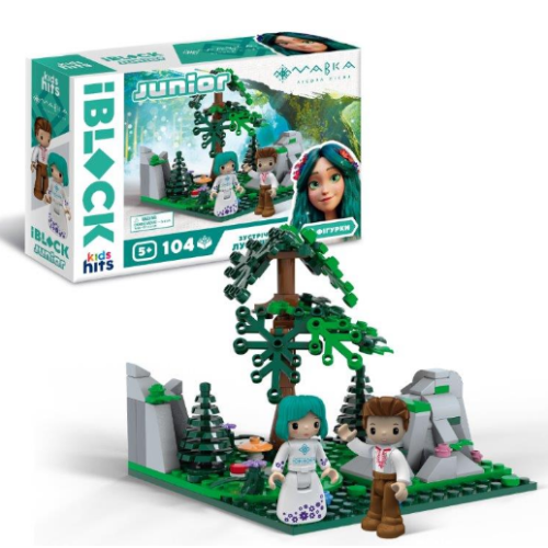 Конструктор IBLOCK JUNIOR арт. PL-921-520 (24шт) МАВКА, 104 дет, 2 фігурки, наліпки, татуювання, у  короб. 24*6*16см