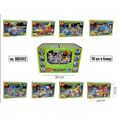 КОНСТРУКТОР MINECRAFT DD2412 (57+ДЕТ) 16ШТ В БЛОЦІ