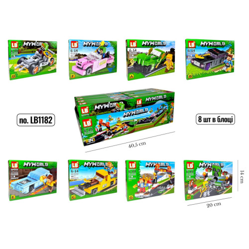 КОНСТРУКТОР MINECRAFT LB1182 (81-95 ДЕТ 8 ШТ БЛОК)