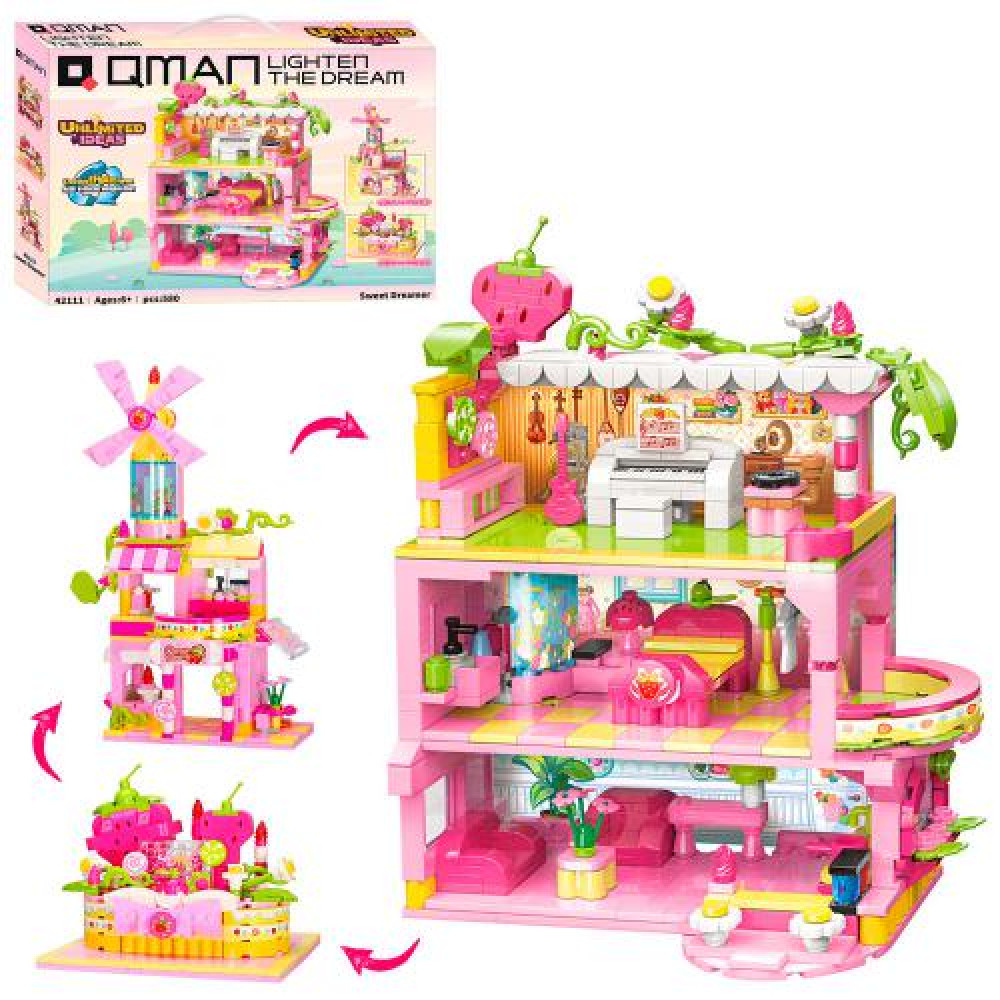 Конструктор Qman 42111 (12шт) будиночок, 3в1, 580дет, в кор-ці, 41-30-6,5см