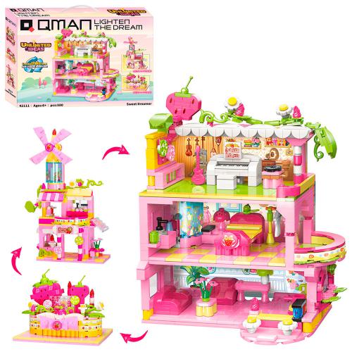 Конструктор Qman 42111 (12шт) будиночок, 3в1, 580дет, в кор-ці, 41-30-6,5см