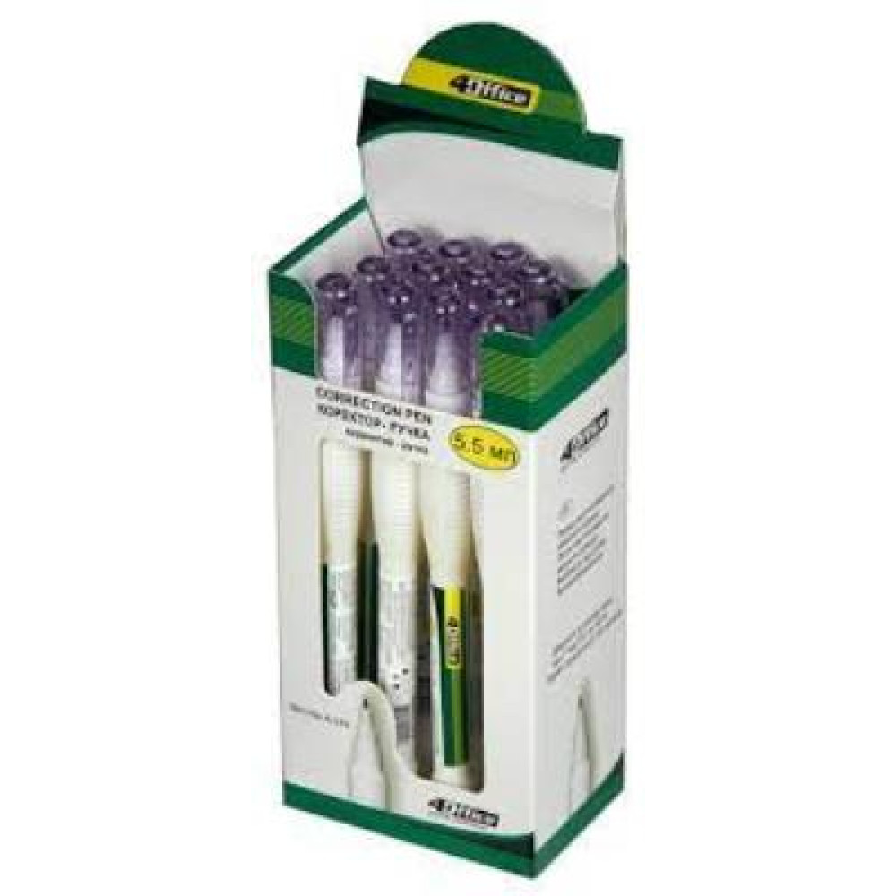 коректор-ручка, тонкий метал клапан.пиш.вузел, 5,5мл, 4-374 4OFFICE - 0