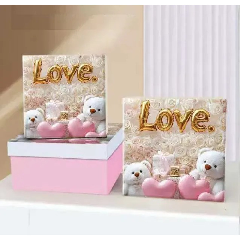 Коробка подарункова Ведмедики LOVE  16.5*16.5*8