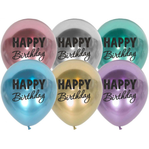 Кулька "HAPPY BIRTHDAY", хром, 12", АРТ-SHOW