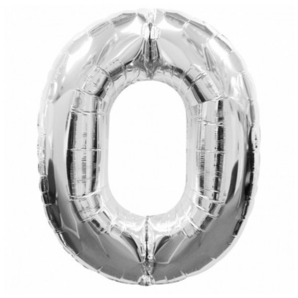Кулька Цифра 0, золота/срібна, фольга FlexMetal - 0