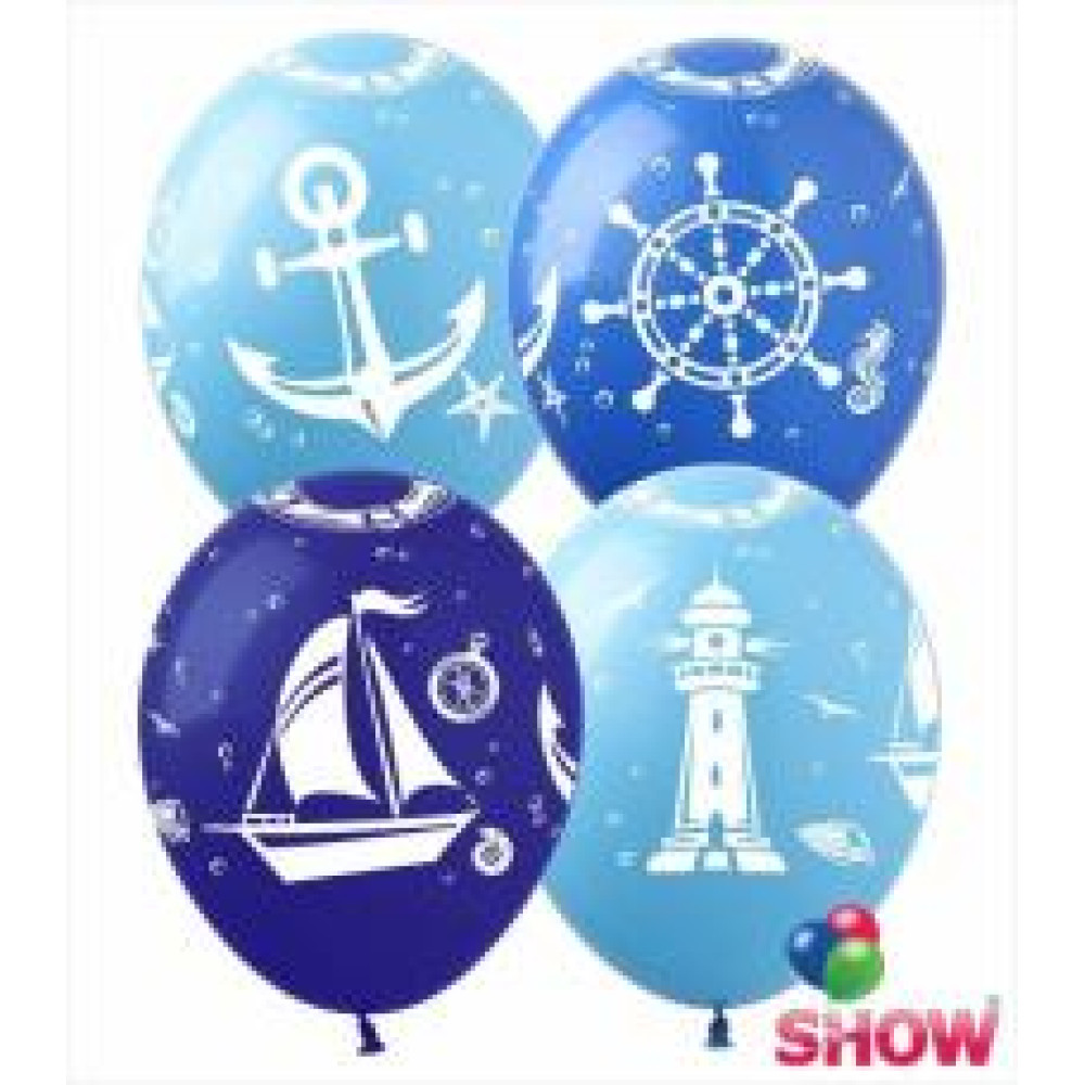 Кулька латексна 12" Морський (синій+блакитний) (100) (5 ст) DM-12 - 0