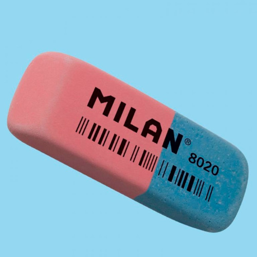Ластик, 4,7×1,4×0,7 см, прямокутний, червоно-синій колір, Milan