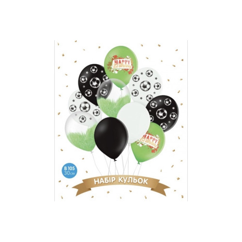 Латексна кулька Sharoff "Happy Birthday. Футбол" ( шт) 11581