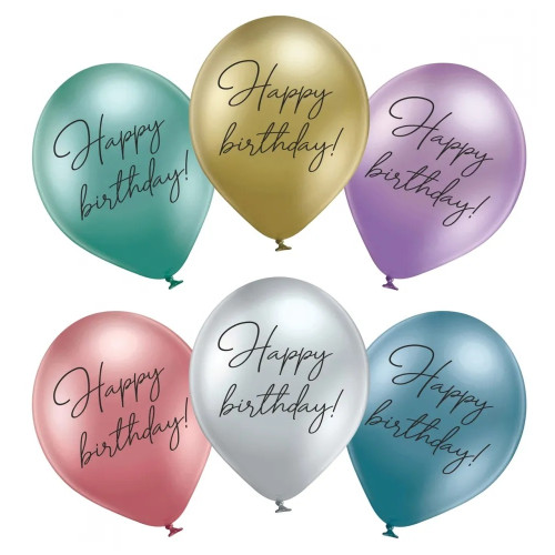Латексна Куля Sharoff (Belbal) «Happy Birthday. Хром» мікс 12` (30) 11713
