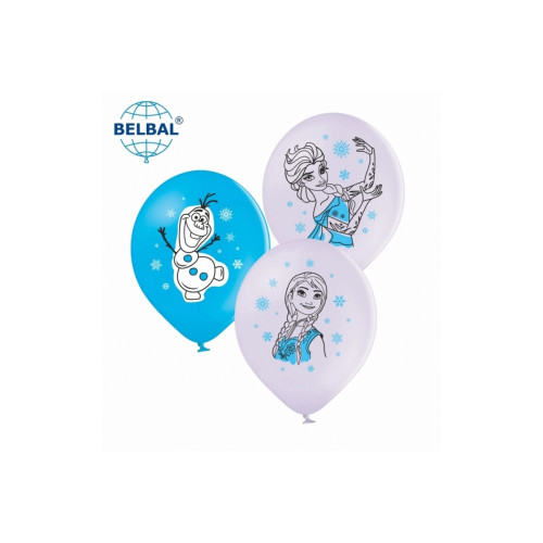 Латексні кульки Belbal Ельза та Анна, мікс, білий, блакитний 30 см 12" (25)