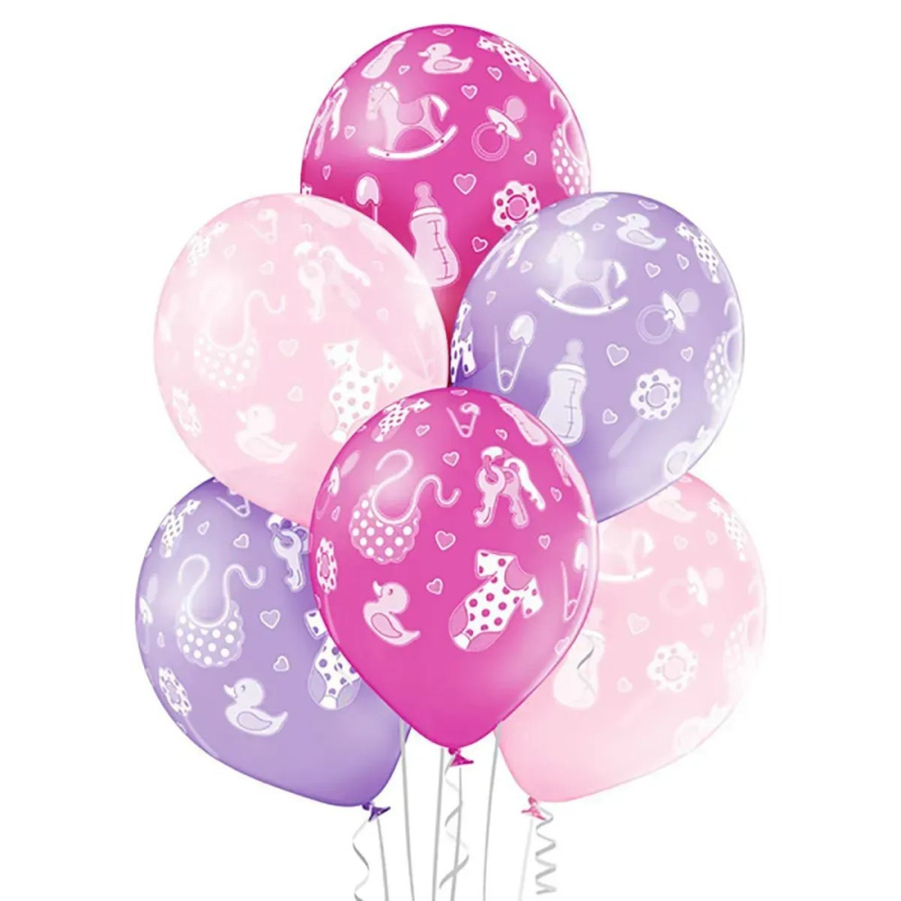 Латексні кульки Belbal На виписку дівчинці Baby Girl 30 см 12" (25 шт) 12872