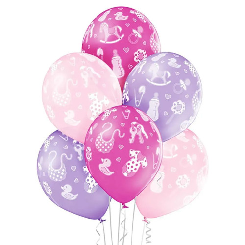 Латексні кульки Belbal На виписку дівчинці Baby Girl 30 см 12" (25 шт) 12872