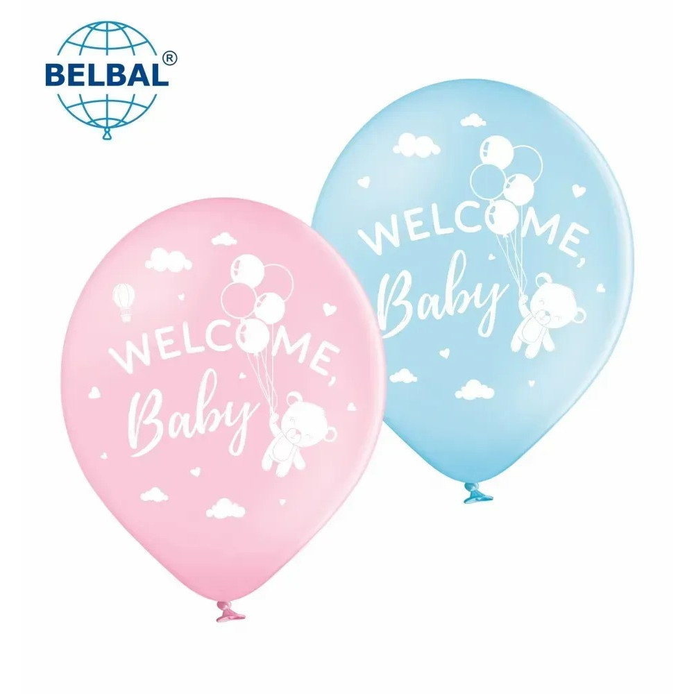 Латексні кульки Belbal "Welcome Baby", 30 см 12" (25 шт.)