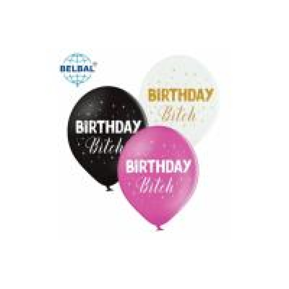 Латексні кульки Belbal З написом "Happy Birthday, bith" 30 см 12" - 0