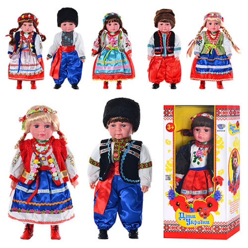 Лялька Діти України M2132UI, Катеринка, муз (укр), 5 вид, Олесь, звук (укр), 3 види, в коробці