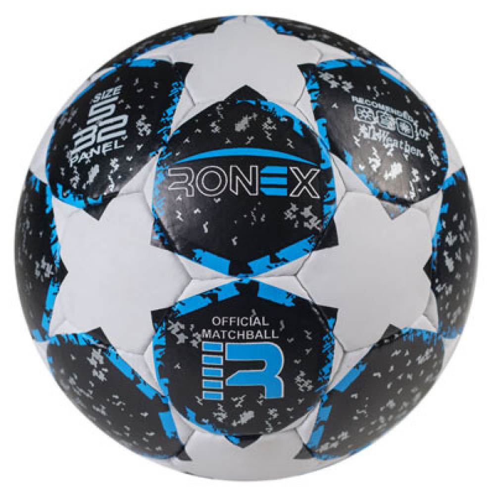 М'яч футбол Grippy Ronex AD/F5 чорн/син (388-395) RXG-F5B