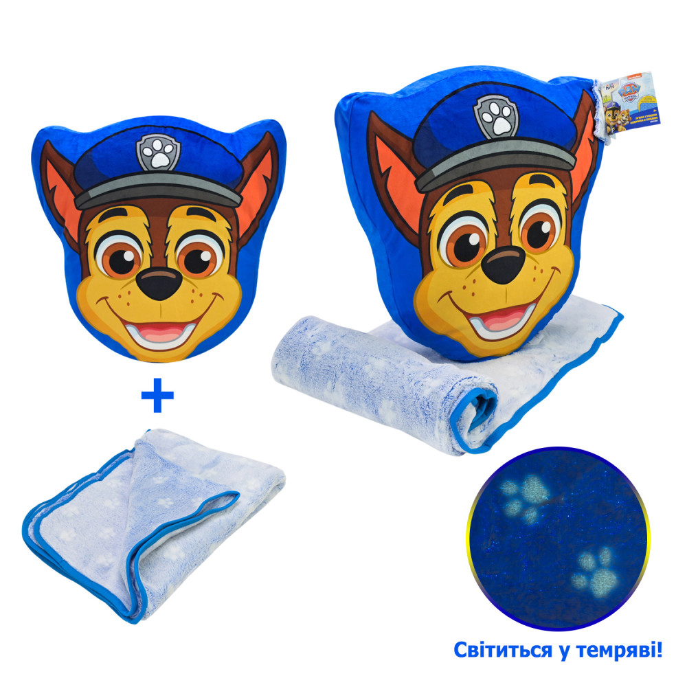 М'яка іграшка з пледом Paw Patrol KH70/001L (8шт) подушка 38*41*7см плед 118*80см
