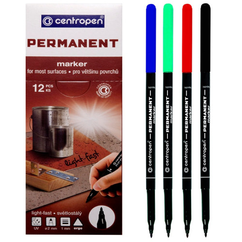 Маркер перманентний Centropen 1 мм синій (2536)