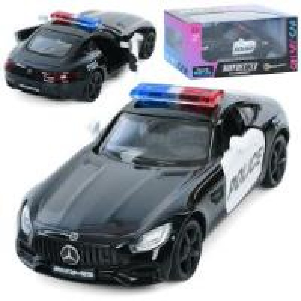 Машина AS-3129 (48шт) АвтоСвіт, Mercedes-Benz GTS AMG 2018, метал, інерц, поліція, 12см, відчиняются двері, гумові колеса, в кор-ці, 15,5-7-7см - 0