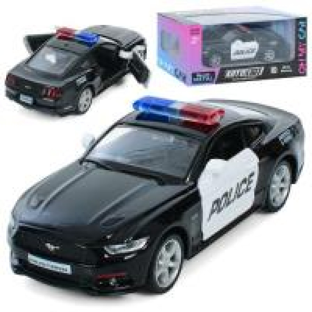 Машина AS-3136 (48шт) АвтоСвіт, Ford Mustang, метал, інерц, поліція, 12см, відчиняються двері, гумові колеса, в кор-ці, 15,5-7-7см - 0