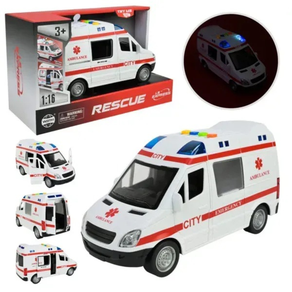 Машина батар. арт. WY590E (36шт) "Швидка допомога" світло,зв