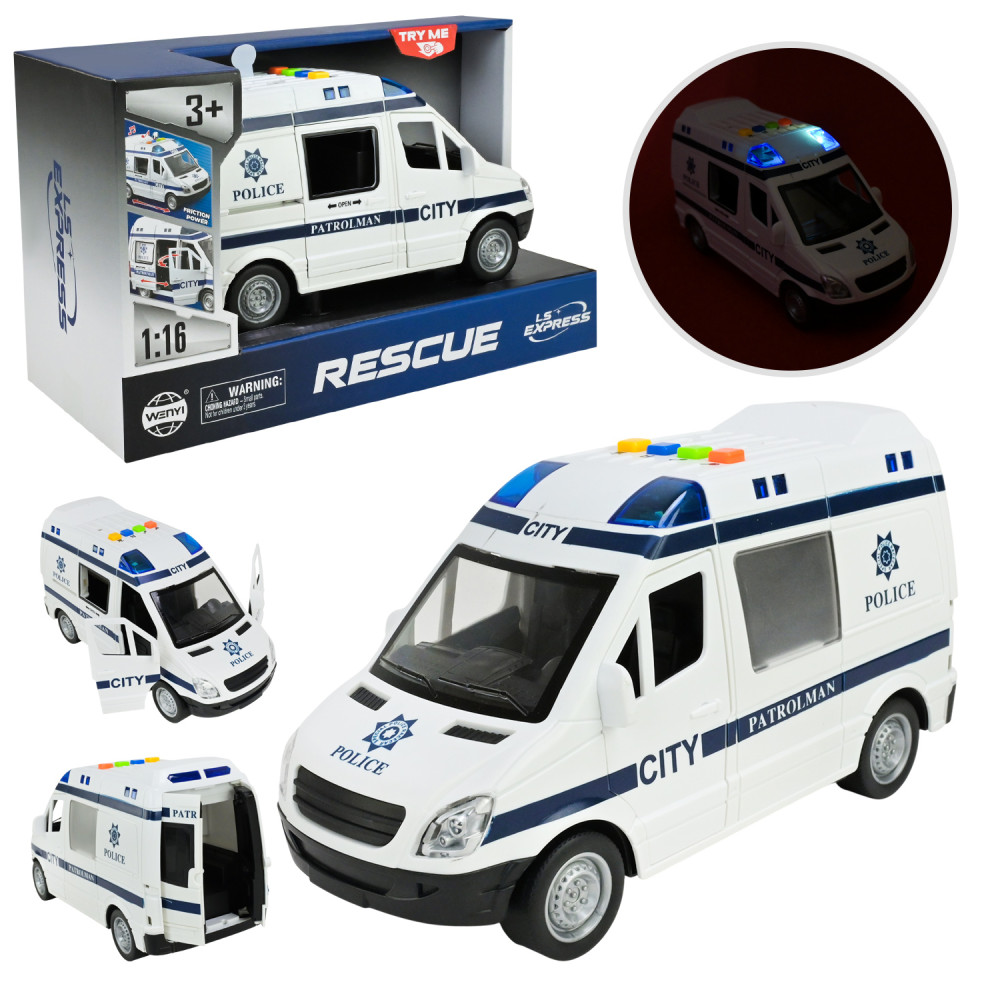 Машина батар. арт. WY590F (36шт) "Поліція" світло,звук,у кор