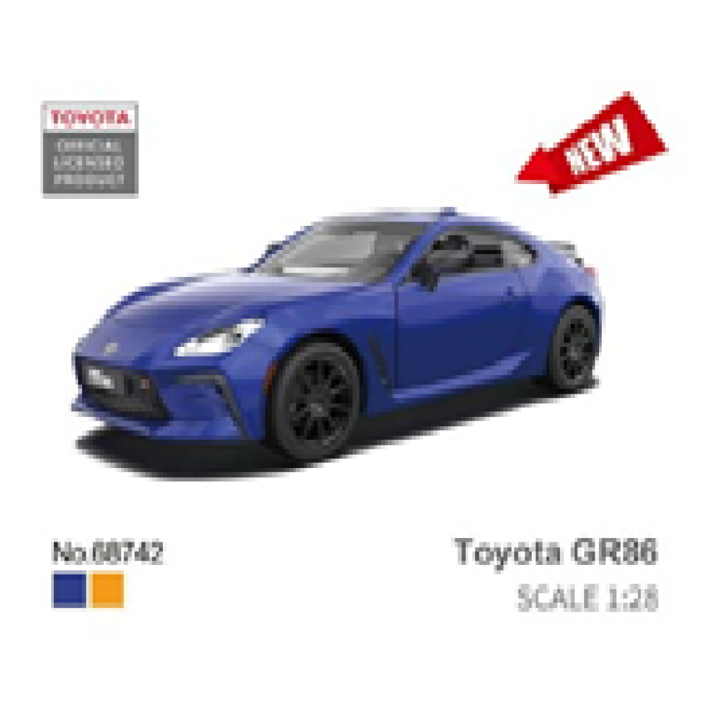 Машина мет. АВТОПРОМ арт. 68742 (48шт/2)  1:28 Toyota GR86, батар,світло,звук,відкр.двері,кор. 18*9*8см - 0