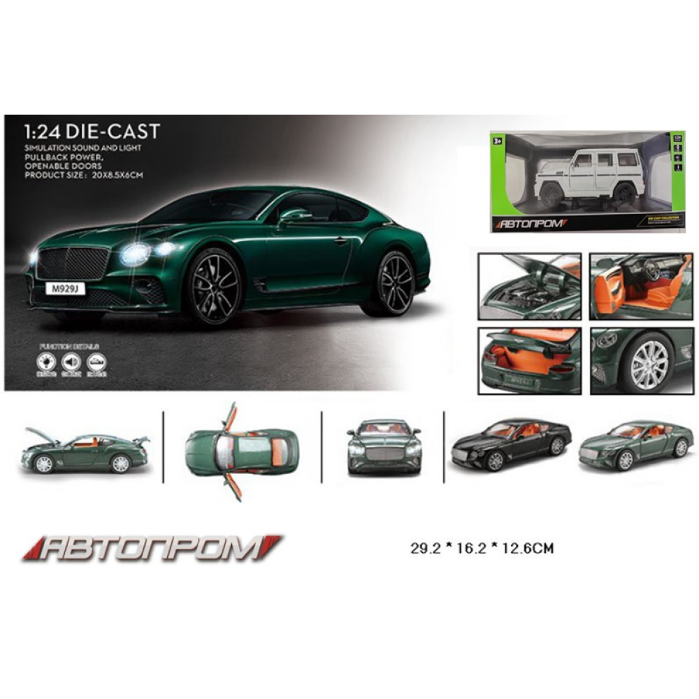 Машина мет. АВТОПРОМ арт. AP7715 (12шт) 1:24,3 кольори, батар, світ., звук, двері відкр., в короб.29*16*12,6см - 1