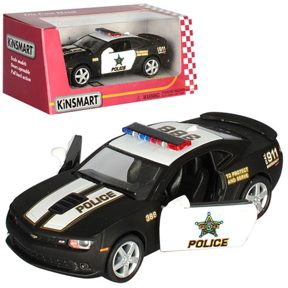 Машинка KT5383WP (24шт) метал,інер-й,2014 CHEVROLET CAMARO (POLICE ),12,5см,1:38,відкр.двері,рез.колеса,4кольор,в кор-ці,16-7-8,5см