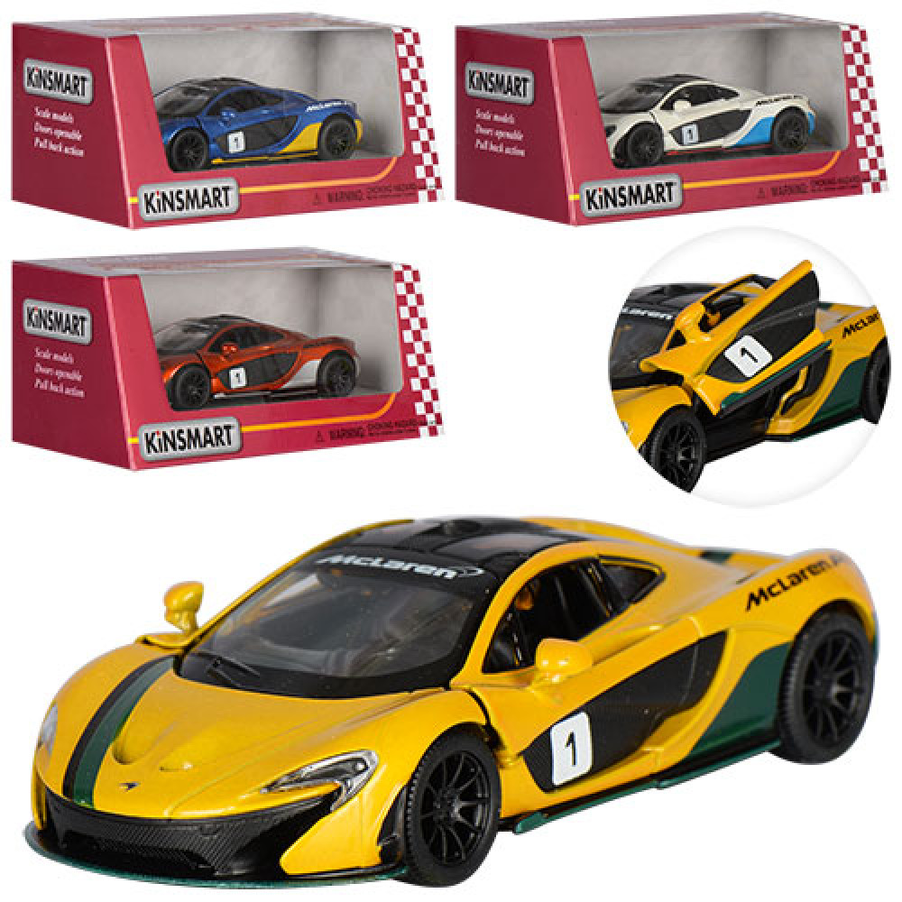 Машинка KT5393WF, метал, інер-я, 12 см, 1:32, різ кол, відчинивши двері, 4 кольори, в коробці