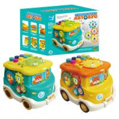 Музичний Автобус 49202 (60) "WToys", 2 кольори, ОЗВУЧУВАННЯ УКРАЇНСЬКОЮ МОВОЮ, 5 казок, 10 пісень, 10 скоромовок, 10 загадок, підсвічування, лабіринти - 0