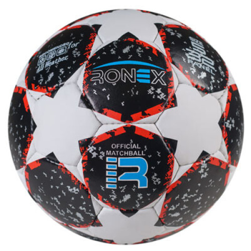 М'яч футбольний Grippy Ronex AD/F5, чорний/червоний. RXG-F5B
