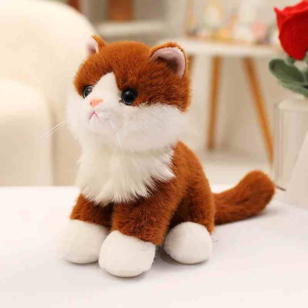 М'яка іграшка Кошеня коричневе нявчить 22см