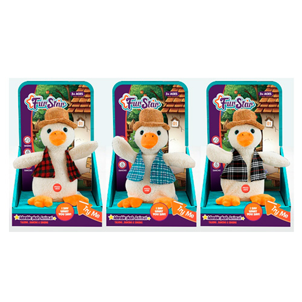 М’яка іграшка качка 25 см, повторюшка
