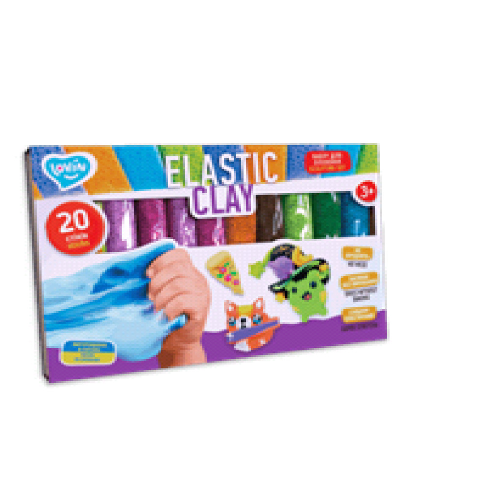 Набір для ліплення з повітряним пластиліном Elastic Clay 20 sticks TM Lovin