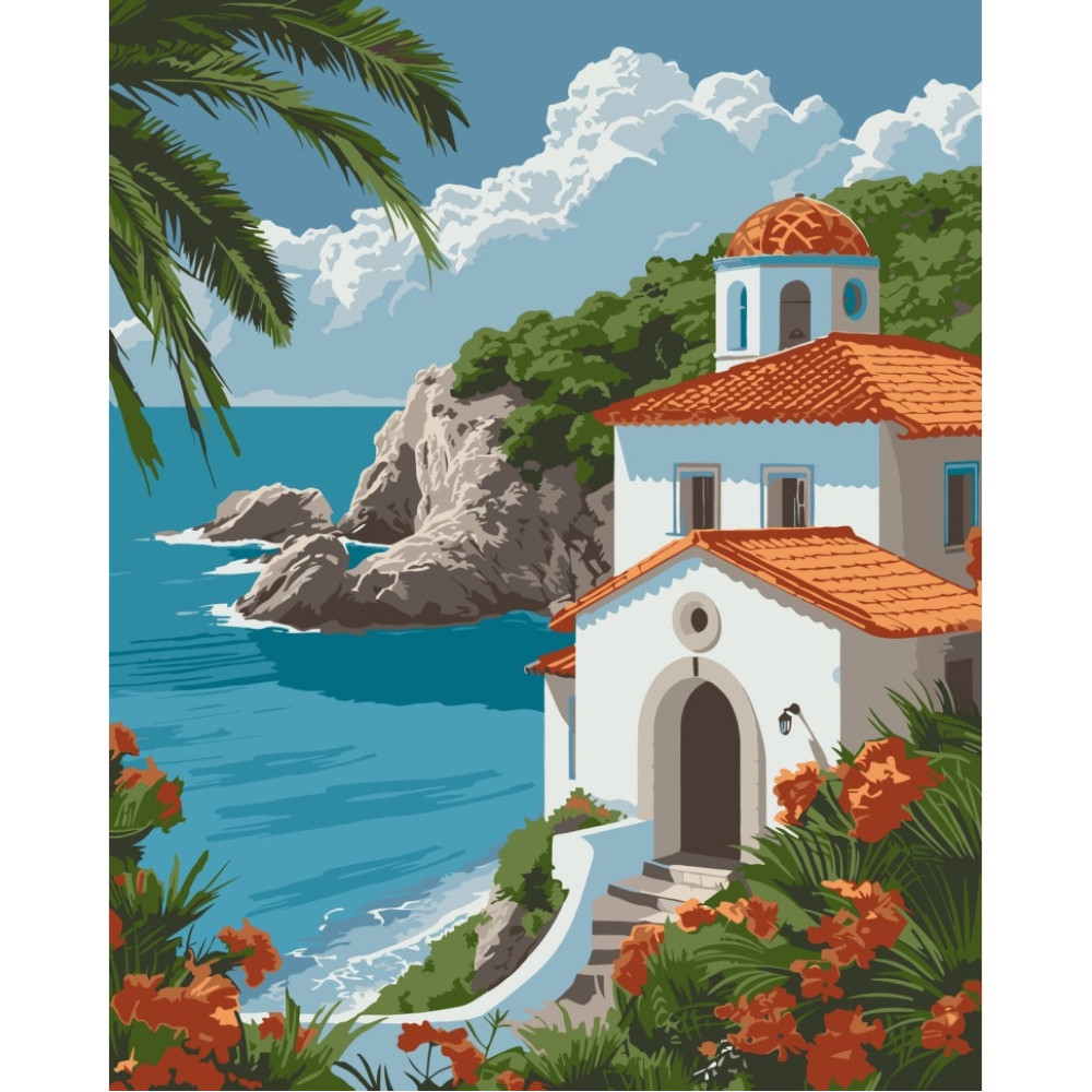 Набір для розпису "Будинок на узбережжі" 40x50 см