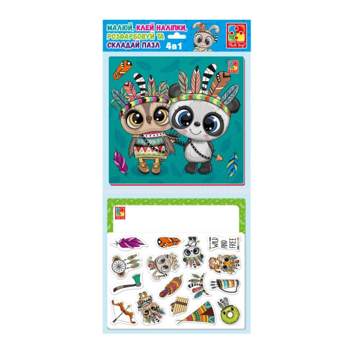 Набір для творчості Vladi toys 4 в 1. Пухнасті індіанці.