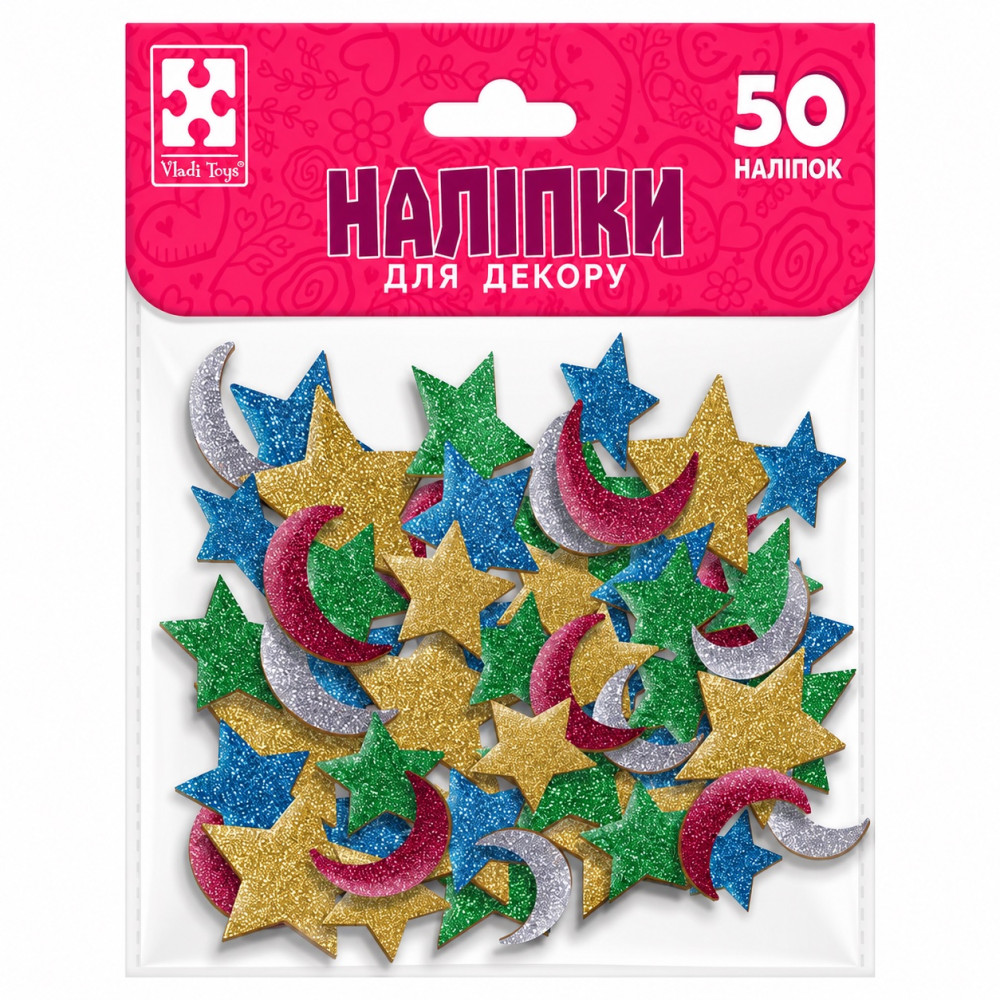 Набір для творчості Vladi Toys м'які наліпки "Зірка місяць"