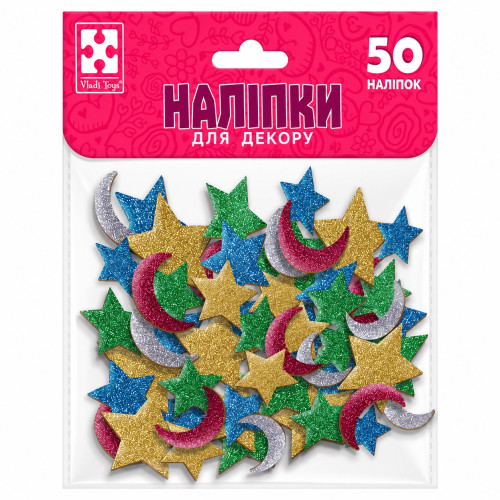 Набір для творчості Vladi Toys м'які наліпки "Зірка місяць"
