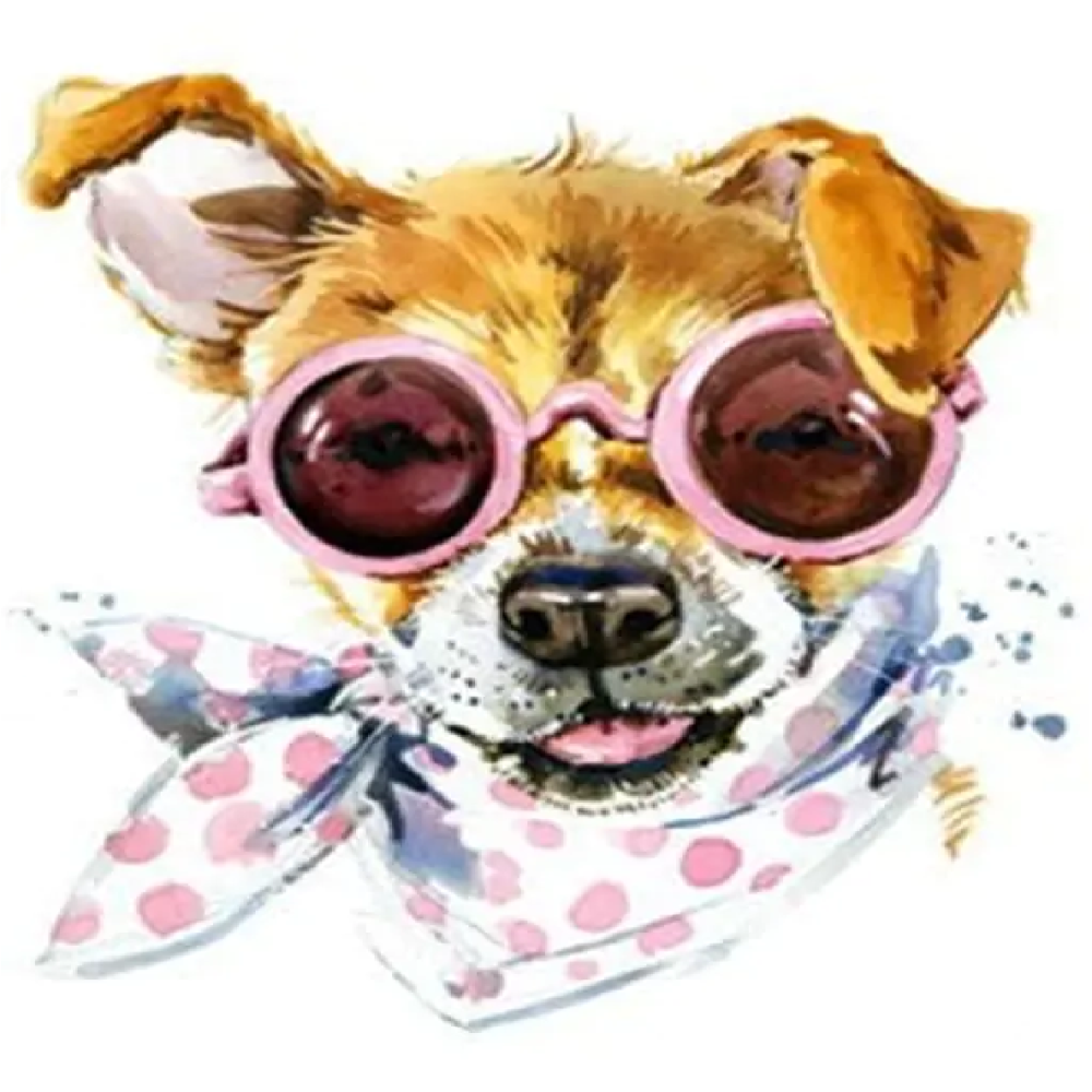 Набір для творчості зі стразами на картоні 5D "Dog fashion"