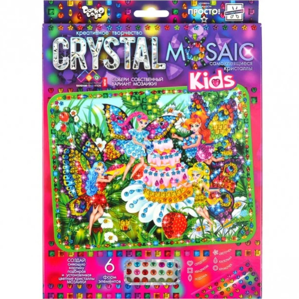 Набір креативної творчості "CRYSTAL MOSAIC KIDS", CRMk-01-01-10 - 0