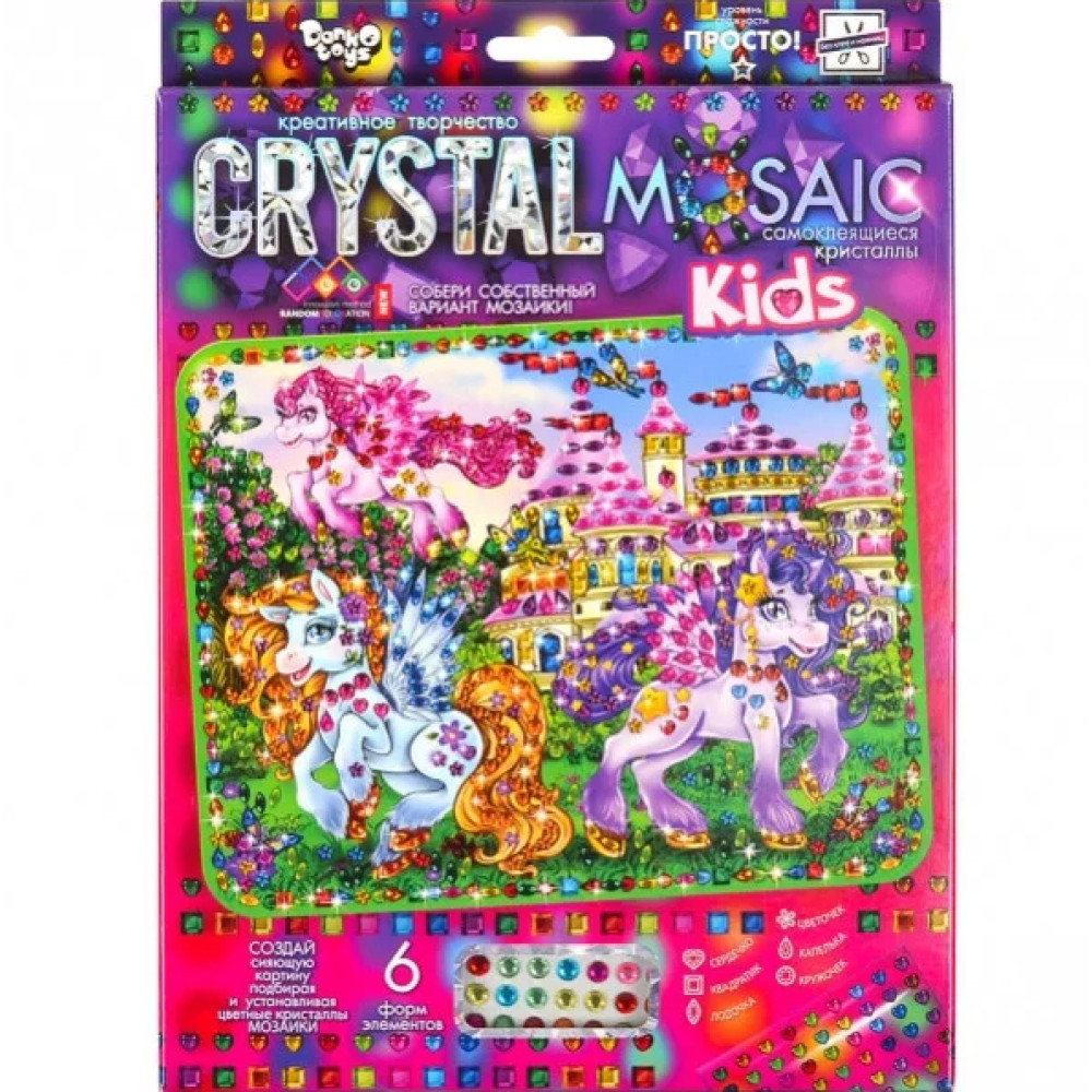 Набір креативної творчості "CRYSTAL MOSAIC KIDS", CRMk-01-01-10 - 2