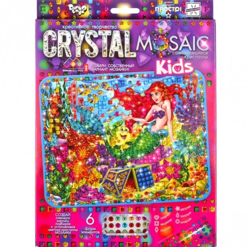Набір креативної творчості "CRYSTAL MOSAIC KIDS", CRMk-01-01-10 - 4