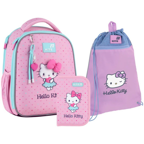Набір рюкзак + пенал + сумка для взуття Kite Hello Kitty