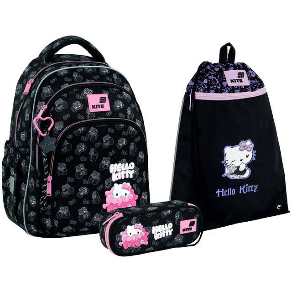 Набір рюкзак + пенал + сумка для взуття Kite Hello Kitty (SE