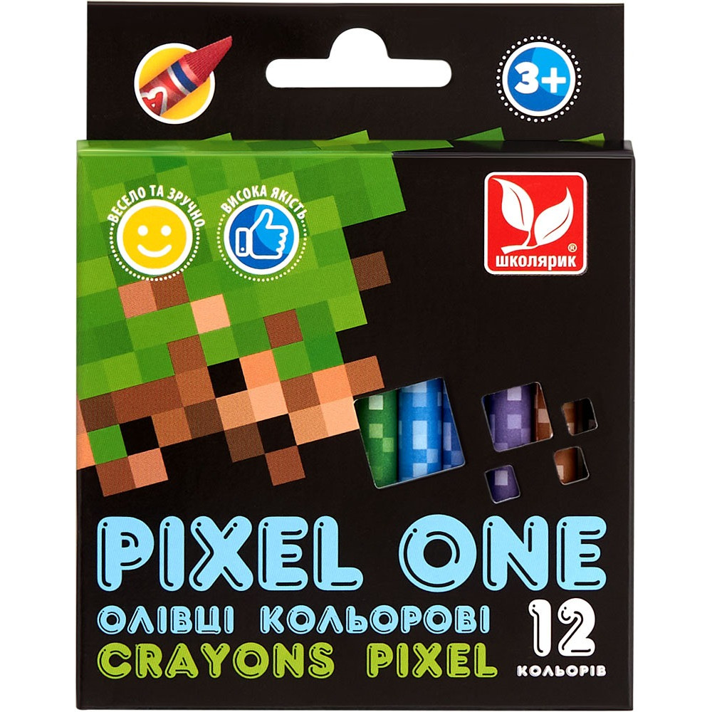 Олівці кольорові Crayons Pixel One 12 кольорів