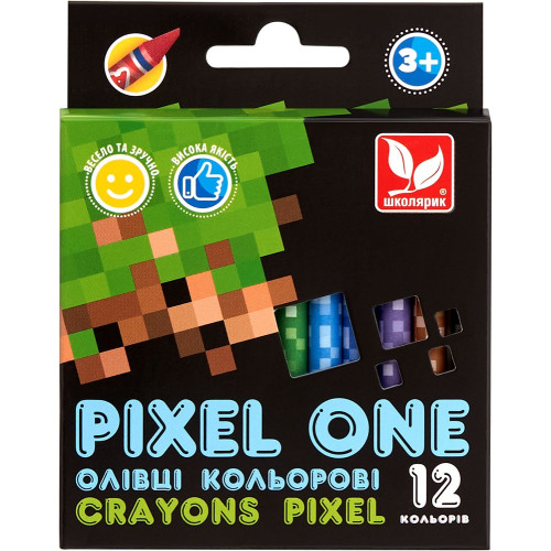 Олівці кольорові Crayons Pixel One 12 кольорів