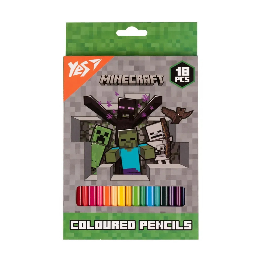 Олівці кольорові Yes 18 кол. "Minecraft. Heroes"