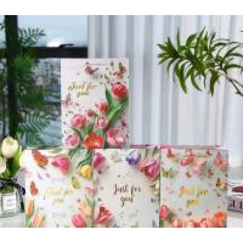 Пакет подарунковий "Just for you квіти" Середній (M 26х32х10 см) 15033 - 0